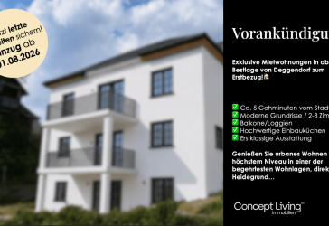 Exklusive Neubauwohnungen in Bestlage von Deggendorf | Balkon | Helle Grundrisse | Einbauküchen uvm.