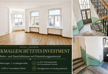 Denkmalgeschütztes Wohn-und Geschäftshaus in Zittau Zentrum mit Potential für Entwickler