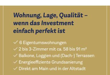 PROVISIONSFREI - Eigentumswohnung in Mainlage in 97318 Kitzingen (WE 03)