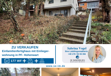Sanierungsbedürftiges Fertighaus mit Einliegerwohnung, Sauna & Doppelgarage in Hanglage zu verkaufen