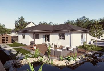 Massiver Bungalow mit einer Klimawand von EinsteinHaus.
