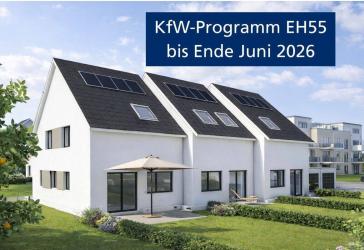 Neubau-Reihenendhaus in Rodgau-Dudenhofen - Effizienzhaus 55 mit Garten, Spitzboden & Ausbauoption