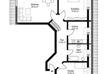 4-Zimmer-Wohnung im DG