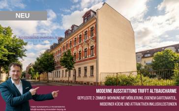 Möblierte 2-Raumwohnung mit Balkon und eigenem Garten in Leipzig-Mockau-Süd