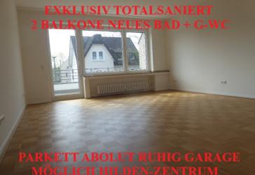 EXKLUSIV TOTALSANIERT 2 BALKONE NEUES BAD + G-WC PARKETT ABOLUT RUHIG GARAGE MÖGLICH HILDEN-ZENTRUM