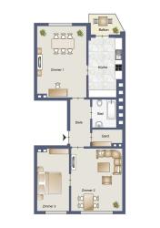 Helle, modernisierte 3-Zimmer-Wohnung mit Gartenblick-Balkon in Düsseldorf-Düsseltal – Düsseldorf – Vorschaubild 14