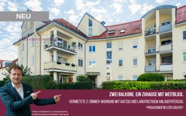Provisionsfrei für Käufer: 2-Raum, Zwei Balkone, Aufzug, Tiefgarage & ruhige Lage in Probstheida – Bild 1 von 13