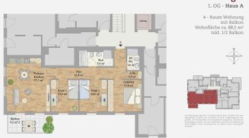 ERSTBEZUG - SCHÖNE 4-RAUM WOHNUNG IM 1. OG – Dresden – Vorschaubild 2