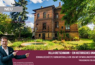 Villa Kretschmann in Borsdorf:Denkmal, Garten & Gestaltungsspielraum – provisionsfrei für Käufer