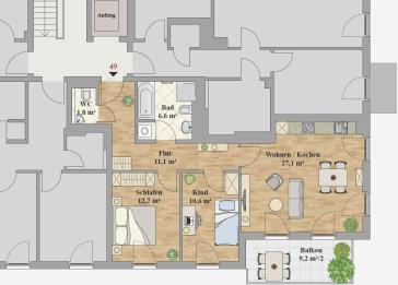 ERSTBEZUG - 3,0-ZIMMER WOHNUNG – Dresden – Vorschaubild 3