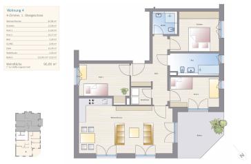 4-RAUM WOHNUNG MIT GROSSEM ÜBERDACHTEM BALKON – 1109 Dresden – Vorschaubild 2