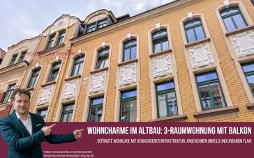 Attraktive 3-Raumwohnung mit Balkon und Stellplatz in attraktiver Lage in Leipzig-Altwest / Lindenau – Bild 1 von 10