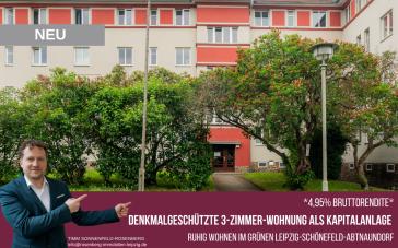 Gepflegte 3-Zimmer-Kapitalanlage im charmanten Altbau in Leipzig / Schönefeld *4,95% Brottorendite* – Bild 1 von 12