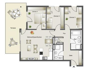 Exklusive 4 Zimmer Garten-Wohnung in Düsseldorf Derendorf, ca. 300m² Garten, Terrasse & Tiefgarage – Düsseldorf – Vorschaubild 15