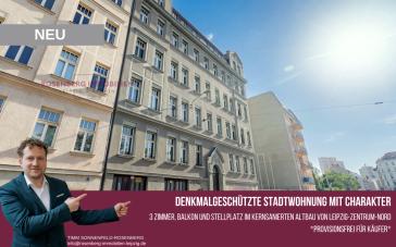 Altbau mit Geschichte:3 Zimmer mit Stellplatz im sanierten Denkmal – provisionsfrei für Käufer – Bild 1 von 12