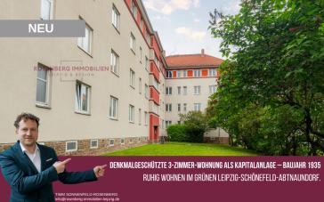Gepflegte 3-Zimmer-Kapitalanlage im charmanten Altbau – Baujahr 1935in Leipzig / Schönefeld – Bild 1 von 12