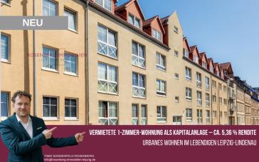 Lindenau-Investment:Vermietete 1-Zimmer-Wohnung mit 5,36 % Rendite – Bild 1 von 14