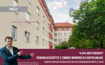 Gepflegte 3-Zimmer-Kapitalanlage im charmanten Altbau in Leipzig / Schönefeld *5,94% Brottorendite* – Bild 1 von 12