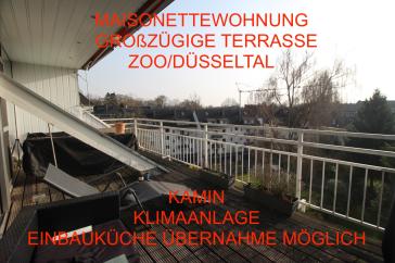 EXKLUSIVE MAISONETTETERRASSENWHG. ZOO/DÜSSELTAL 2 BÄDER+G-WC VINYL KAMIN KLIMA RENOVIERT EBK. MÖGL.