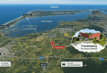Einfamilienhaus mit Einliegerwohnung & 2.385 m² Grundstück · RDG · 5 km zum Bodden, 15 km zur Ostsee