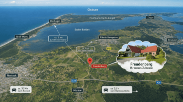 Einfamilienhaus mit Einliegerwohnung & 2.385 m² Grundstück · RDG · 5 km zum Bodden, 15 km zur Ostsee