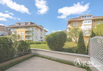 In Seenähe: 1-Zimmer-Erdgeschosswohnung mit 2 Terrassen und TG-Stellplatz in Kleinmachnow