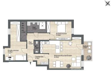 RUHIGE 3-RAUM WOHNUNG IM DRESDNER OSTEN – 1279 Dresden – Vorschaubild 3